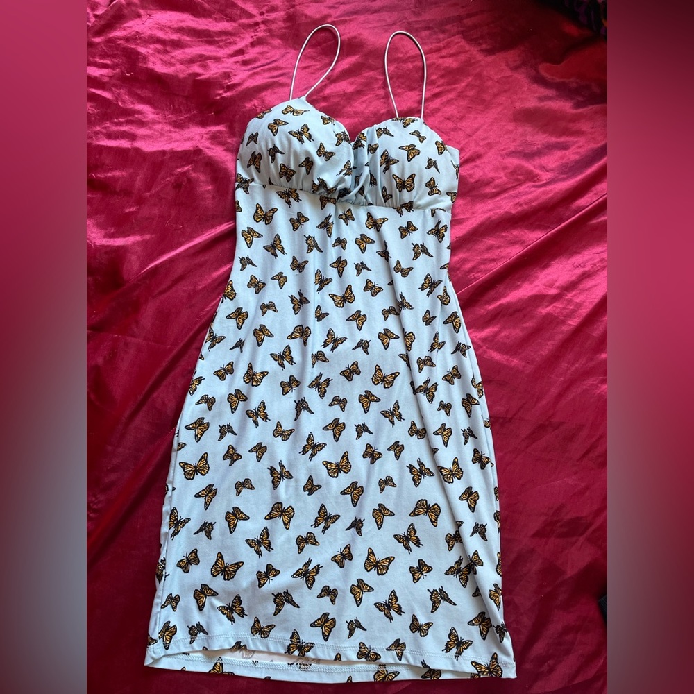 Blue butterfly cami dress